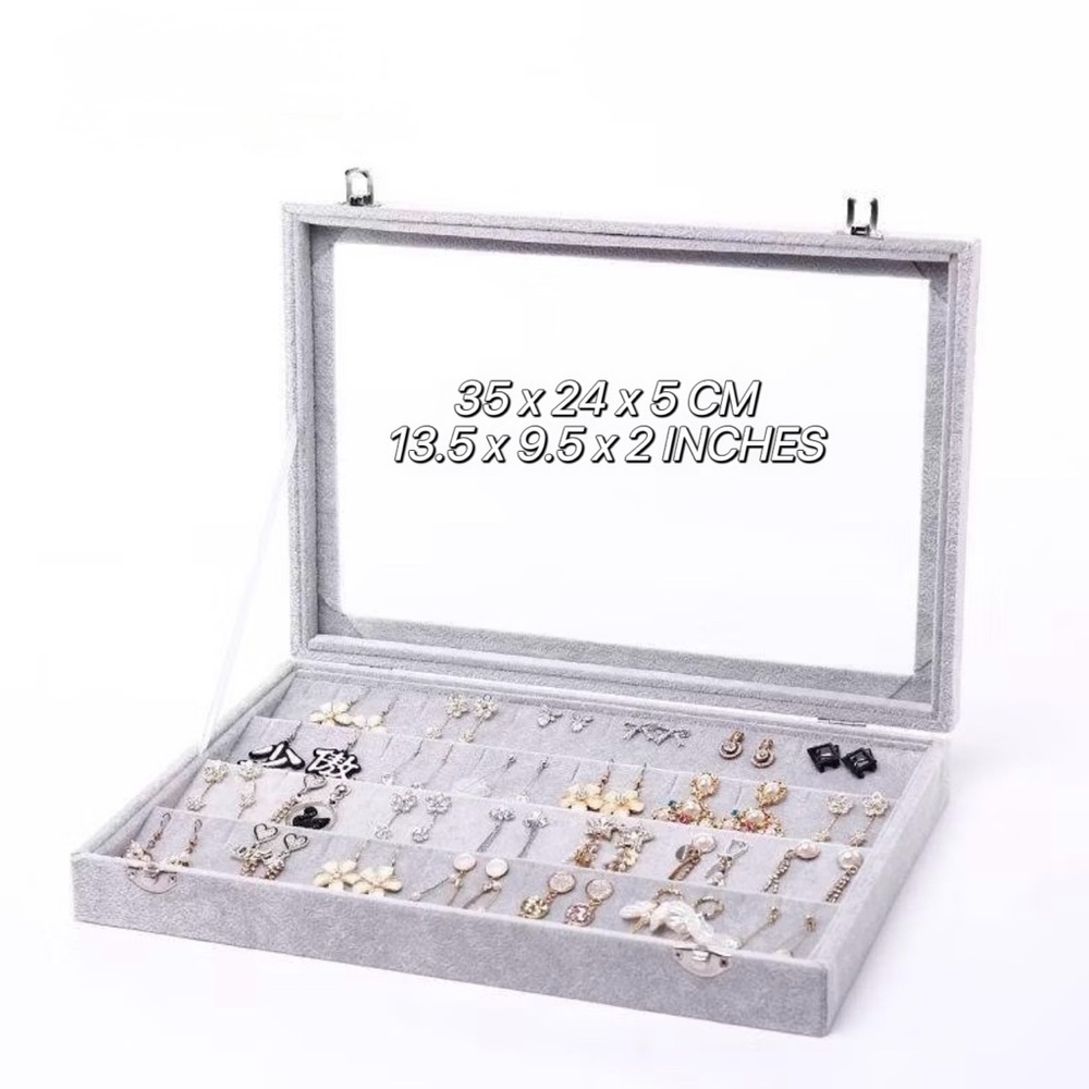 NEW Velvet Jewelry Display Case Box - Earrings